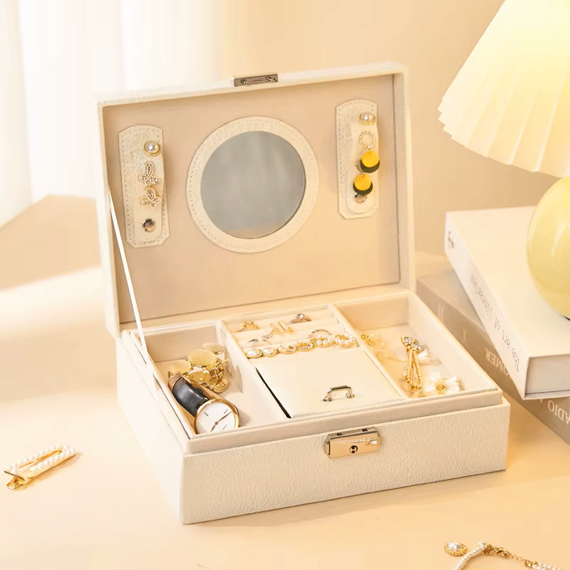 Boite a bijoux de voyage-face rose