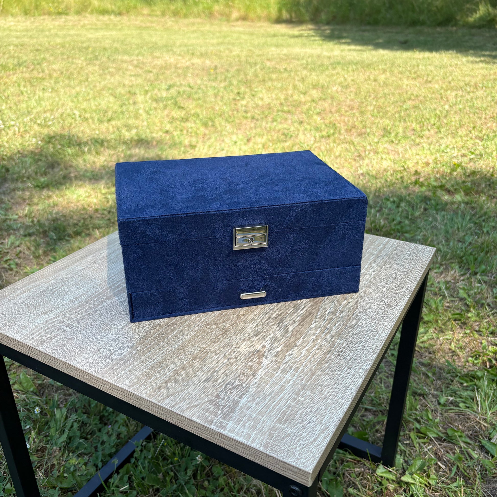 Boite à bijoux Bordeaux en velours - Bleu Marine