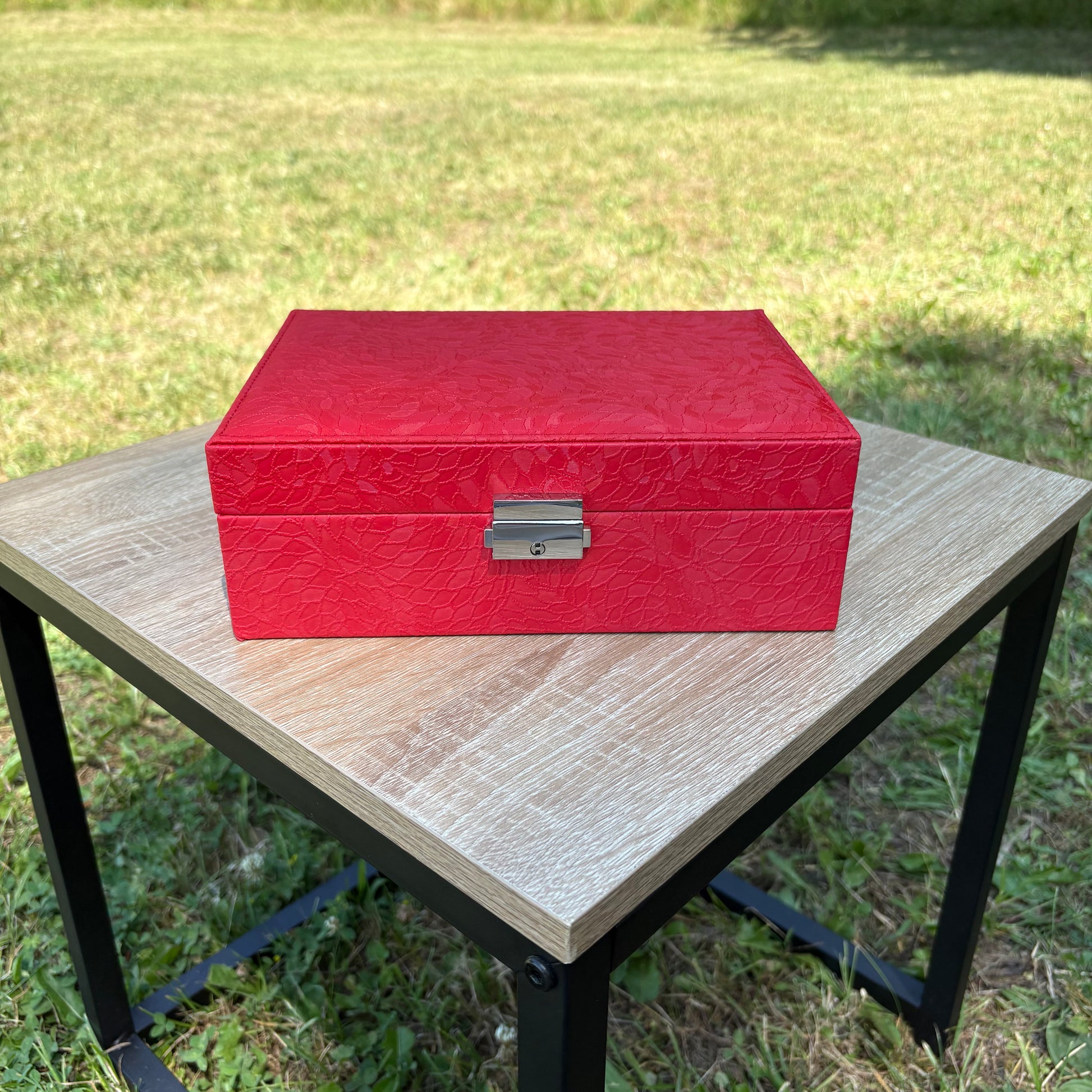 Boite à bijoux Saint-Tropez en cuir PU - Rouge